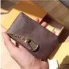 Nieuwe klassiek Frankrijk Designer Checkbook Womne Wallet Credit Card Foto Holder Wallet Brown Mono Gram White Geroold canvas lederen munt portemonnee