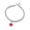 Braccialetti fascino perle a cuore blu bracciale bracciale in acciaio inossidabile marca a pendente rosa del marchio tif design donne eleganti gioielli regalo br2521