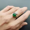 Cluster ringen jadery open veer 100% 925 zilver voor vrouwen natuurlijke gele groene jade topaz trouwring vintage edelsteen fijne sieraden