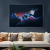 Moderne decoratieve schilderij blauwe kleur kus foto's gedrukt op canvas muur abstracte kunst decoratie canvas prints