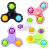 Simple Dimple Fingertip Toy Macaron Three Finger Gyro Anti-rodent Bubble Music Fidget Spinner ADHD Anxiety Stress Relief Sensory Push Bubbles Toys