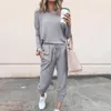 Womens Spring 2Pcs Tracksuits Set Sport Lounge Wear Ladies Casual Tops Pant Suit,Outwear for Jogging/Gym/Exercise X0428