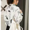 Chemisier femme Style coréen chemise ample chemises blanches imprimé fleuri à manches longues Blusas Femininas haut élégant 191F 210420