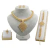 Ohrringe Halskette Dubai Mode Frauen 18 Gold Schmuck Sets Kreative Mit Anhänger Design High-end-Luxus Charme Braut Zubehör