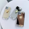 Rhinestone Kickstand Bracket Mirror Shopproof Acrylic Phone Case for iPhone15 14 13 12 11 Pro Max Mini XR XS X 8 7 6 Plus Samsung S23Ultra S22 S21 S20 Note20 S10