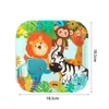 Disposable Dinnerware Jungle Animal Party Tableware Paper Plates Napkins Cups Supplies Kids Birthday Safari Decor Baby Shower