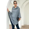 Herfst / Winter Stijl Cape Shawl Kunstenck Pullover Solid Color Sweater voor Ladies1