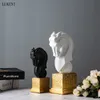 Resina Europeia-estilo artesanato Heaver Head Soft Study Bookends dando presentes para casa decoração ornamentos 210414