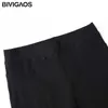 Bivigaos Bayan Moda Ince Dokuzuncu Pantolon Siyah Tayt İnce Sıska Kalem Pantolon Ayak Bileği Bölünmüş Furcal Pantolon Elastik Pantolon Kadın Q0801