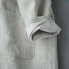 Specjalna lniana cienka płaszcz wiatrowskaz jesień odzież damska Proste luźne kręto top proste podwójna lniana szata 210812