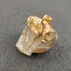 Irregular natural pedra de cristal banhado a ouro cura pingente colares para mulheres homens festa clube de jóias de energia com corrente
