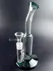 9.5 인치 진한 녹색 유리 물 봉유 DAB 조작 물 담뱃대 Shisha 맑은 금연 파이프