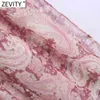 Femmes Vintage Cashew Nut Print Side Split Chemise en mousseline de soie Robe Femme Chic Totem Floral Sashes Business Robe DS8273 210420