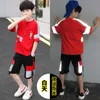 Conjuntos de ropa Summer Reflective Boys Niños Camiseta Manga corta + Shorts Set 2pcs Kids Ropa de bebé 8 12 14 años