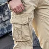 Przyjazd Mężczyźni Spodnie Cargo Army Multi-kieszenie Męskie Dorywczo Spodnie Męskie Jesień Casual Cotton Army Męskie Spodnie Rozmiar 29-40 210518