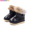 Kinder warme Stiefel Jungen Mädchen Winter Schnee mit Fell 1–6 Jahre Kinder Schuhe mit weichem Boden 211227