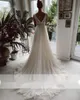 vestido de novia فساتين زفاف بوهو 2021 الخامس الرقبة شاطئ الرباط أثواب الزفاف أنيقة البوهيمي تول ألف خط فستان الزفاف