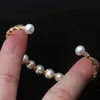 Real Natural Fresh Water Round Pearl Handgjorda Justerbara Armband Kvinnor Bröllop Förlovning Party Fina Smycken