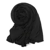Büyük boy kadın başörtüsü dikdörtgen uzun şallar Premium Jersey Müslüman başörtüsü kafa wrap düz yumuşak türban kravat çaldı
