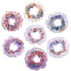 Scrunchy Haarbänder Stirnband Regenbogen Gaze Haare Ring Gummiband Pferdeschwanz Haarseil M3459