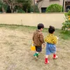 Vår 2021 Koreansk stil Unisex Leopard Shirts 2-7 år Barn Barn Mode Bomull Casual Långärmad Toppar 210331