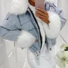 Lugentolo Jean Jacket Mulheres Plus Size Casaco de Pele Lavado e Whiten Sólido Desativação De Colares Zipper Curto Inverno Roupas Casacos das Mulheres