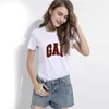 Enkel bokstäver Kvinnors T-shirt Classic Retro Street Casual Oversized White Girls T-shirts 210623