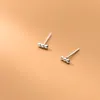 WANTME Genuine 925 Sterling Silver Minimalism Bead Mini Small Stud Earrings for Women Daily Life Office Charming Jewelry Gift 210507