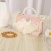Borsette e borsette con fiocco per bambini Mini tracolla Cute Little Girl Pearl Hand Bags Tote Girls Small Coin Pouch Party Purse