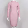 Bayanlar Moda Hollow Tasarım Seksi Halter Geri Parlak Bodycon Ünlü Parti Kulübü Bandaj Orta Boy Elbise Vestidos 210527