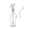 Hookah Pyrex Oil Burner Pipe Tjock Bubbler Bägare Bong Liten Recycler DAB Rig Mini Heady Ashcatcher Bongs med torr örtskål