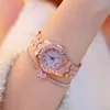 Armbandsur 2022 Top Crystal Fashion Roman Style Quartz Ladies Wrist Watches Bling Diamond Sliver Women Wristwatch