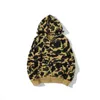 Gul Camo Shark Hoodie Badh Shark Camouflage Ape M Långärmad Full dragkedja för män