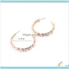 Jewelrytrendy Simple Pearl Hoop Earrings Alloy Weave For Women Fashion Brand Wedding Party Bridal Jewelry Gift & Hie Drop Delivery 2021 Rwtb