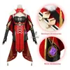 Rolecos Game Genshin Impact Beidou Cosplay Costume feminino Black Red traje de halloween vestido de capa de cabeça completa