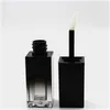 Gradiënt zwart vierkant vloeistof lip glanzend buis lege diy handwerk lippenstift lippen buizen cosmetische containers flessen voor make-up 20pcs