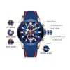 Minifocus Chronograph Męskie Zegarki Marka Luksusowe Dorywczo Sportowe Data Kwarc Silikonowe Zegarki Wodoodporne Męskie Wrist Watch Man X0625