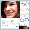 Nasenringe Ohrstecker Körperschmuck Trendy Piercing Mode Edelstahl Hoop Ring Ohrring Fake Non Drop Lieferung 2021 92N5M