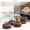 Jewelry Pouches Bags Creative Display Stand Solid Wood Ball Earring Round Ring Edwi22
