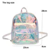 Zaino stile mini viaggio argento laser borsa a tracolla da donna in pelle PU borse da scuola olografiche ragazze adolescenti Mochila Feminina Bagpack