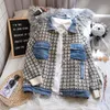 H.SA Women Winter Cardigans Elegant Knit Ponchoes Jeans Patchwork Casual Long Sweater Coat oversized sweter mujer 210417