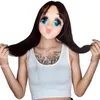 Masques de fête (KL001) Half Head Quality Handmade Femme / fille Latex Japonais Anime Personnel Caractère Cosplay Silicone Kigurumi Masque Big Yeux