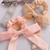 Мода лук Scrunchies Сплошной цвет хлопчатобумажные волосы веревочки бабочки волос галстуки эластичные волосы женские волосы аксессуары для волос 2021 стиль кореи