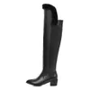 Hiver femme sur le genou bottes femmes cuisse haute botte fourrure Zip talons épais chaussures chevalier taille 33 43 Botas Mujer g4T1 #