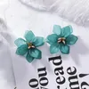 Stud Fashion Women Girls Hars Earbrings kleine frisse witte roze kleur bloemen hyperbool sieraden