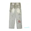 Jeans da uomo Harajuku-pantaloni vaqueros con bordado de pintada para hombre y mujer, informales Retro, estilo Vibe, oversize, HighSt