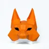 Cosplay Fox Mask 3D Papercraft Paper Adult Maskking Wearable Halloween Horror Masque Visage Costume women DIY Toys Party