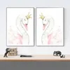 Resim Sergisi Kuğu Prenses Posterler Tuval Boyama Bebek Kız Odası Duvar Sanatı Baskılar Kreş Dekoratif Pembe Resim Çocuklar Kız Dekorasyon