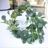 Dekorativa blommor 2m Eucalyptus Garland Rattan Artificial Willow Leaf Wedding Decation Hanging Wreaths294U