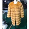 90CM Luxury Women Winter Long Sleeve Faux Fur Coat Jacket Fluffy s Jackets Overcoat Fake Outwear 211220